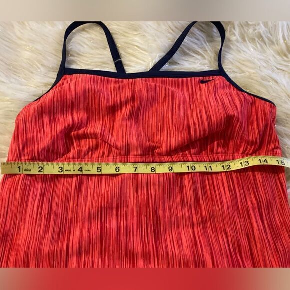 Nike Racerback One Piece Red Striped Swimsuit Size XL - Picture 4 of 8